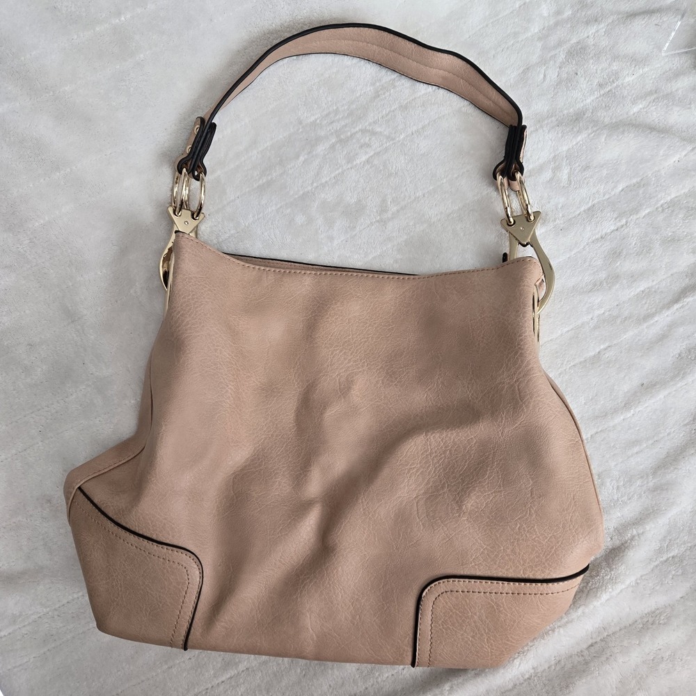 Women Casual Corner Patched Hobo Faux‎ Large Handbag Travel Shoulder Strap Bag